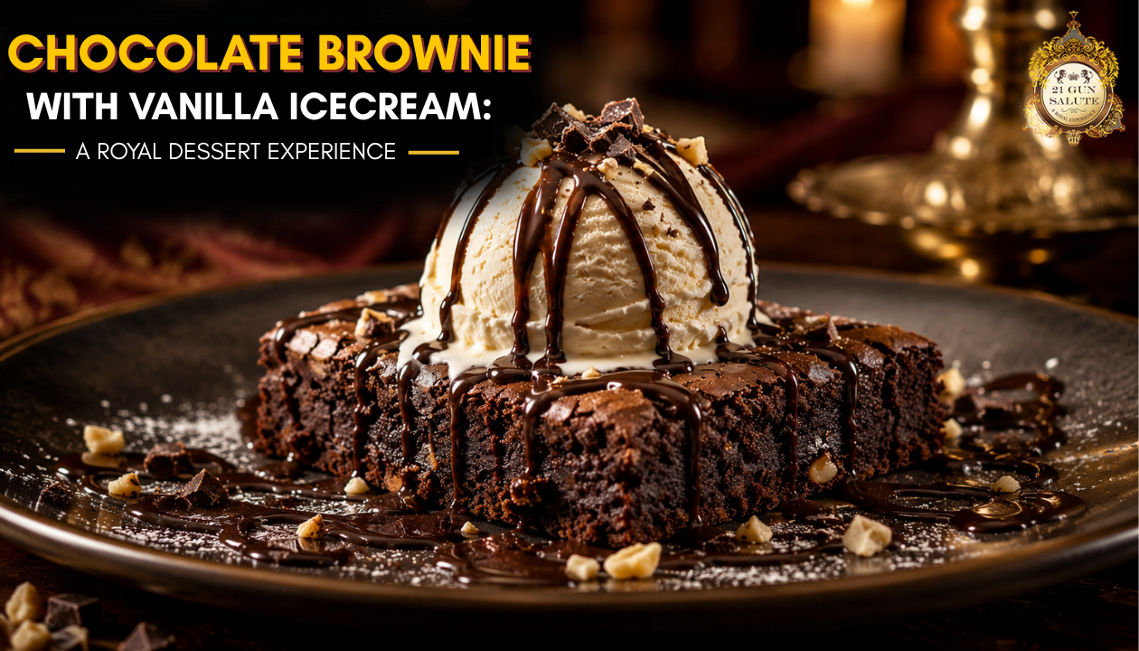 Chocolate Brownie With Vanilla Ice Cream